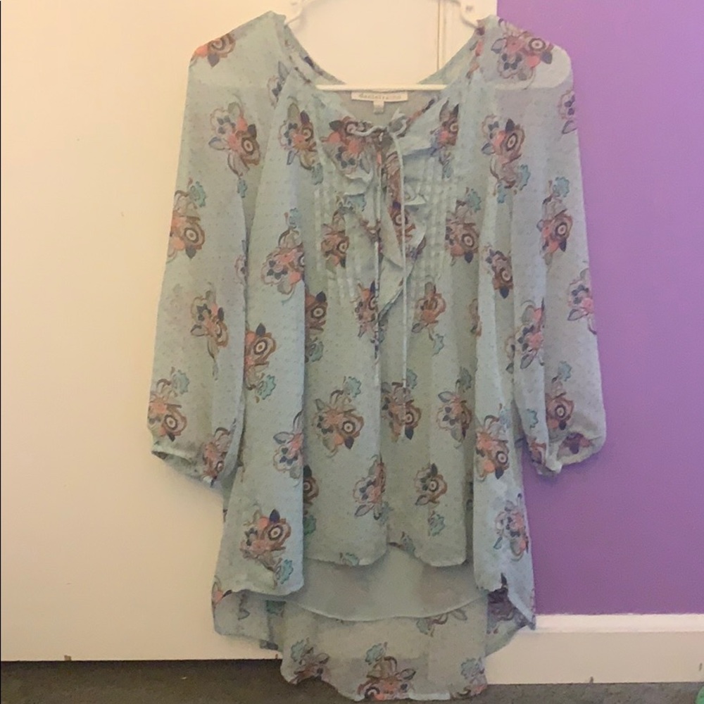 Pretty floral blue blouse